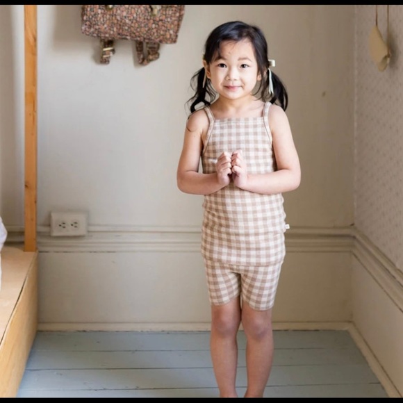 Wear pippin GINGHAM KNIT SET TAUPE - Picture 2 of 3